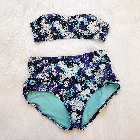 Adore Me Other - Adore Me Floral High Waist Ruched Bikini